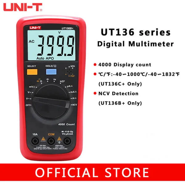 UNI-T Digital Multimeter UT136B+ AC-DC Resistance Frequency Auto Range Meter - Image 2